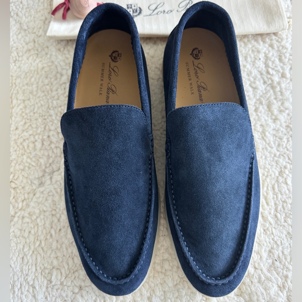 Men’s Summer Walk Suede Loafers- Navy Blue